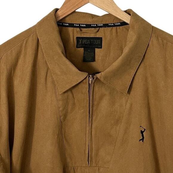 PGA Tour Signature Collection Faux Suede 1/4 Zip Jacket Size XL Golf Windbreaker - Picture 4 of 10